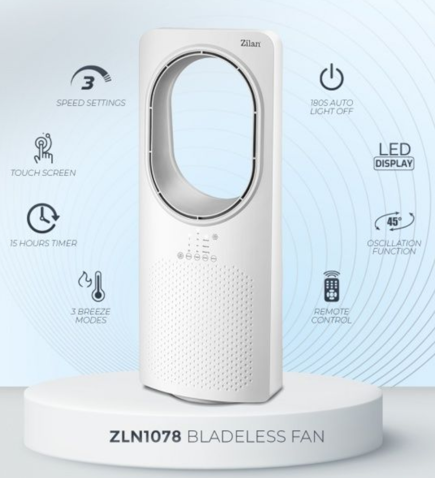 Вентилятор напольный без лопастей с пультом Zilan ZLN1078 (04077) - фото 7 Вентилятор напольный без лопастей с пультом Zilan ZLN1078 (04077) - фото 7