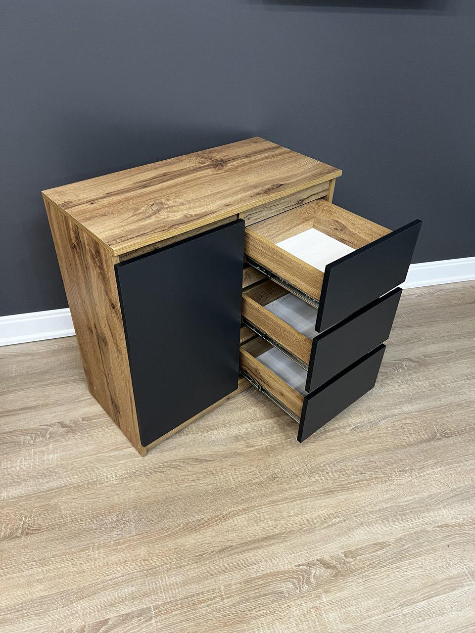 Комод Голд 3/1 750х750х370 мм Дуб аппалачі/Антрацит - фото 3 Комод Голд 3/1 750х750х370 мм Дуб аппалачі/Антрацит - фото 3