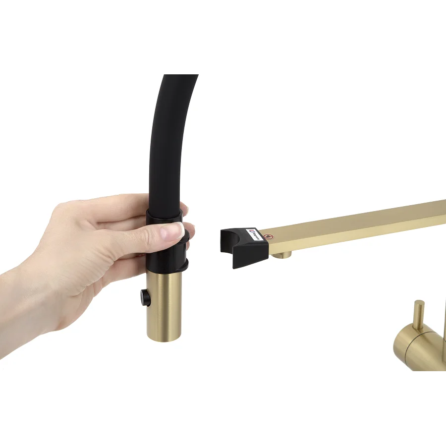 Змішувач кухонний LEOMIKAO KAWAGUCHI-S Flexo Filter LG Світло-золотий (526809) - фото 4
