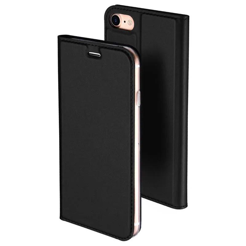 Противоударный чехол-книжка Dux Ducis с карманом для визиток для Apple iPhone 7 / 8 / SE (2020) (4.7") Черный
