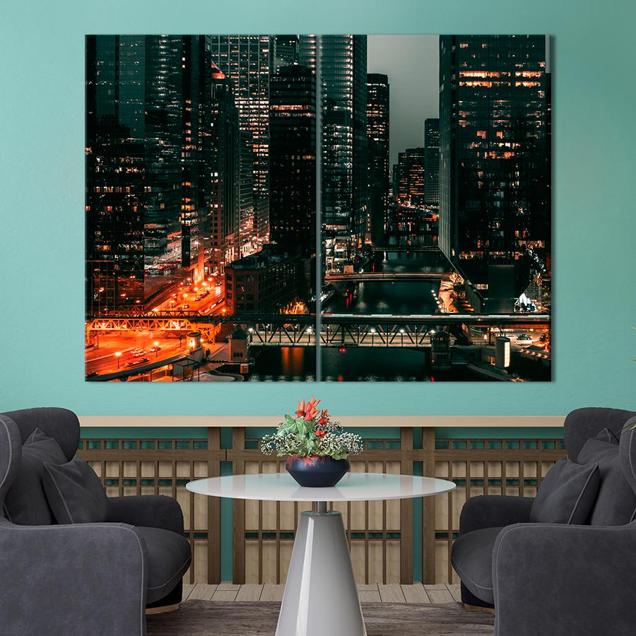 Настенний декор Тёмный мегаполис 165x122 см (A643-2)