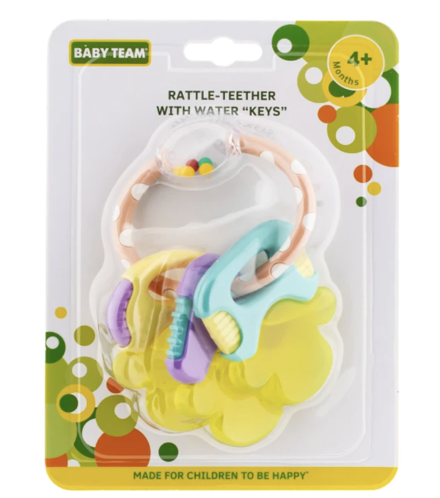 Погремушка-прорезыватель с водой ключики Baby team 4+ (8430)