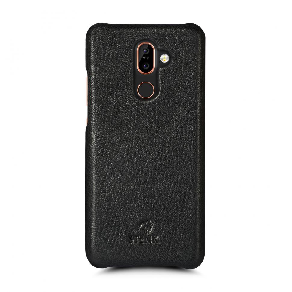 Кожаная накладка Stenk Cover для Nokia 7 Plus Черный (69342)