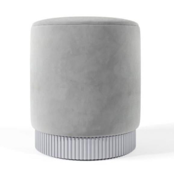 Пуф-банкетка Helmet м'який круглий 40x46 см Світло-сірий
