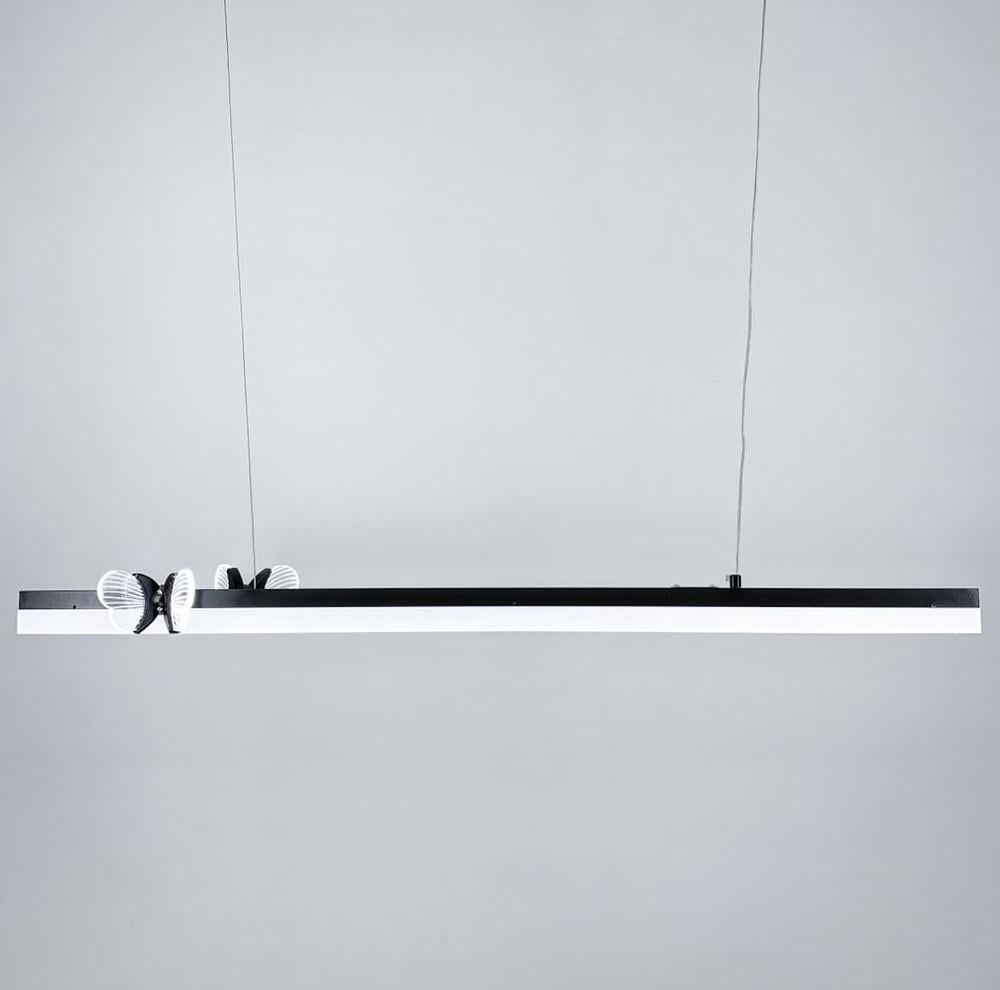 Люстра світлодіодна видовжена із метеликами Чорний (C 18-1000 BK)