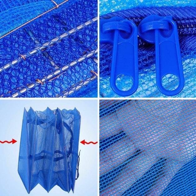 Сітка-сушарка підвісна для сушіння риби фруктів овочів грибів 5 ярусів 50х50х100 см Синій (Е051544) - фото 9