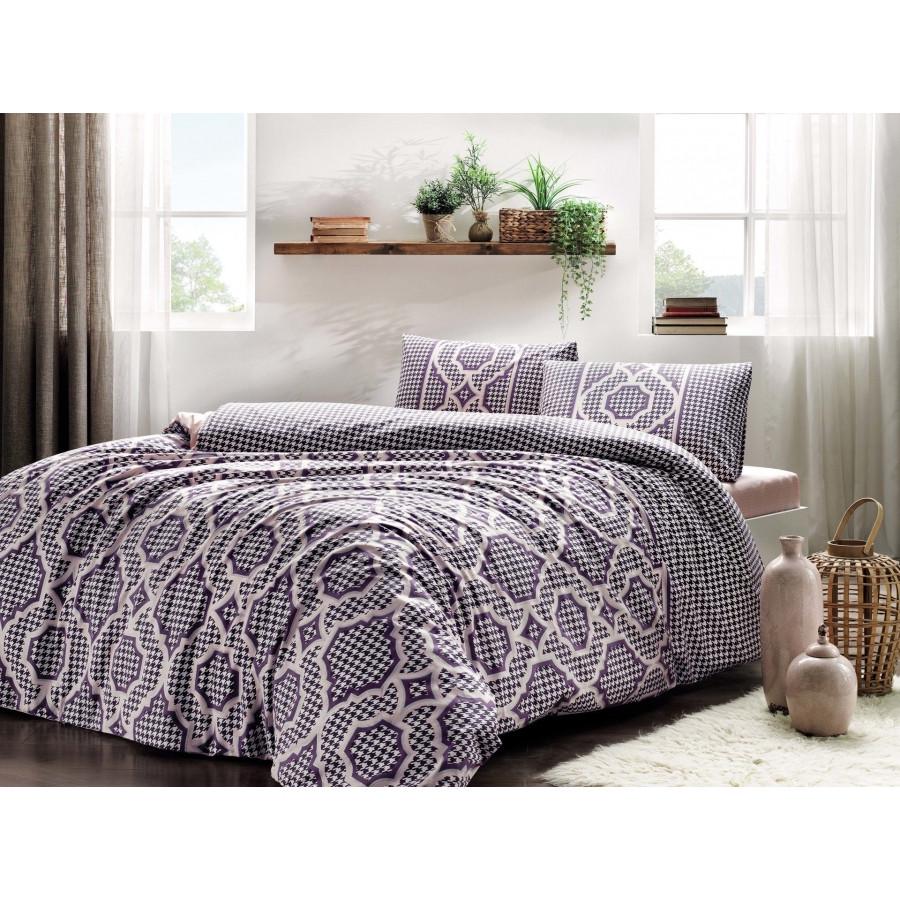 Постельное белье TАС Evana mor v03 евро Фиолетовый (svt-2000022260206)
