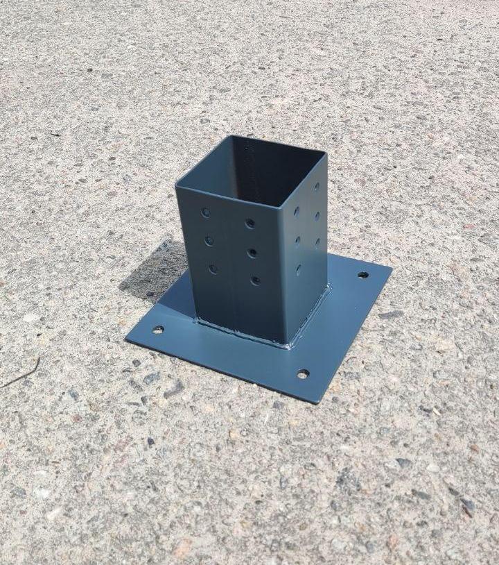 Опора для бруса 120х120 мм Антрацит RAL 7016