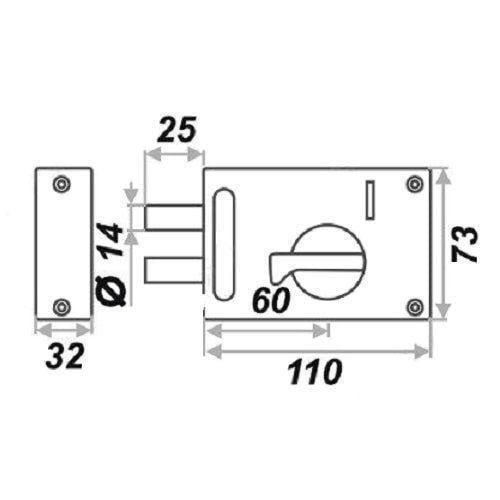 Замок дверной накладной Sofia 14-44 Калуга КЭМЗ ЗН1-М1 - фото 8