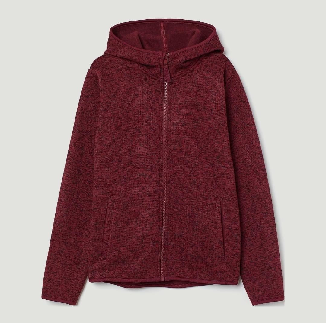 Толстовка підліткова для хлопчика H&M 170 см Бордовий (00672)