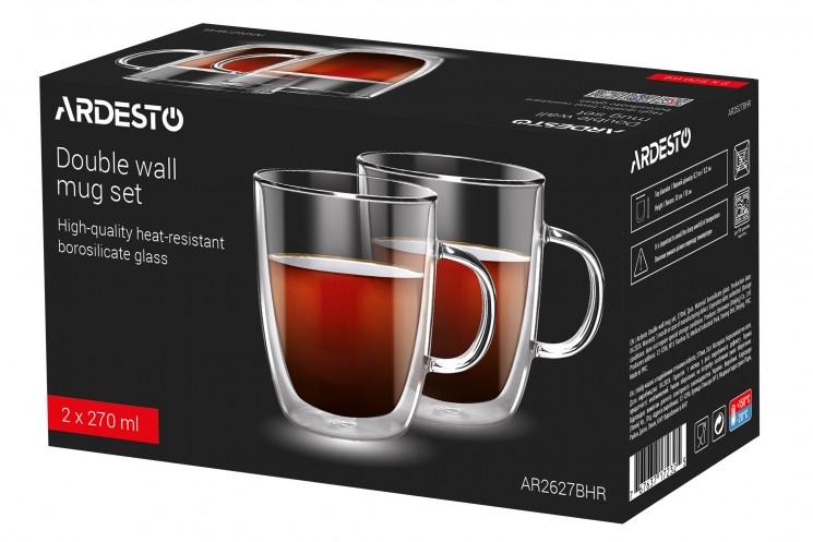 Набор чашек Ardesto с двойными стенками боросиликатное стекло 2х270 мл (AR2627BHR) - фото 2 Набор чашек Ardesto с двойными стенками боросиликатное стекло 2х270 мл (AR2627BHR) - фото 2