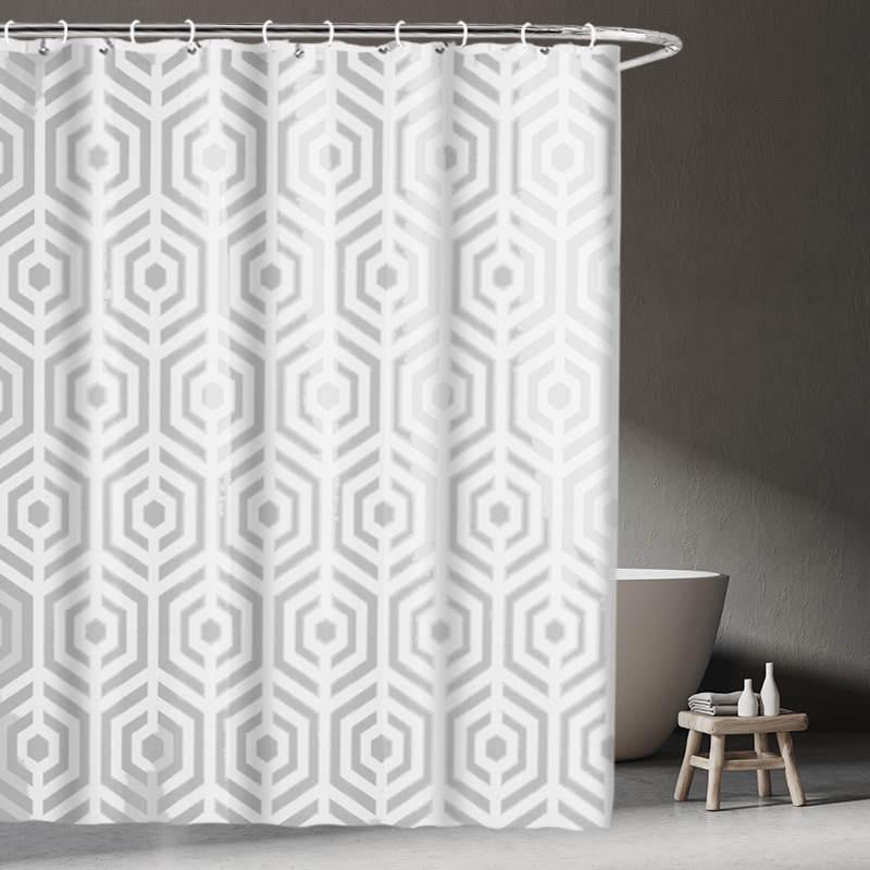 Шторка для ванної кімнати Bathlux з водовідштовхувальним покриттям з геометричним візерунком 180x180 см (2079947476) - фото 3