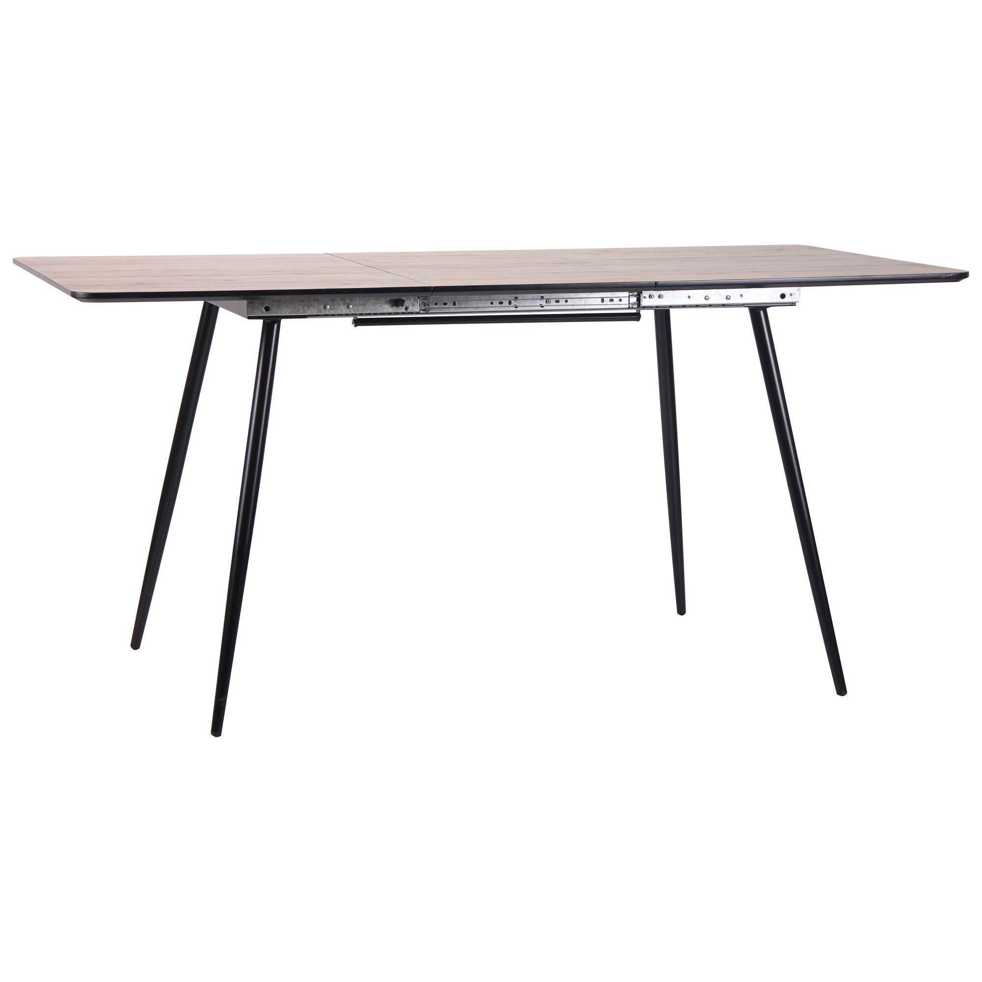 Обідній стіл AMF Orlando 760х1200+400х800 розкладний Чорний/Дуб шервуд - фото 2 Обідній стіл AMF Orlando 760х1200+400х800 розкладний Чорний/Дуб шервуд - фото 2