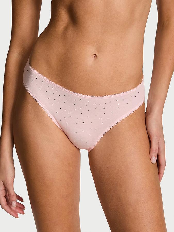 Трусики женские Victoria's Secret Stretch Cotton Sparkle Bikini XL Розовый (26691785125)