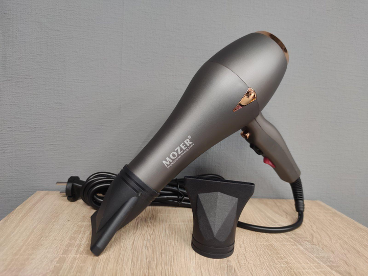Фен для сушки волос с 2 насадками Mozer Серый (MZ-9951)