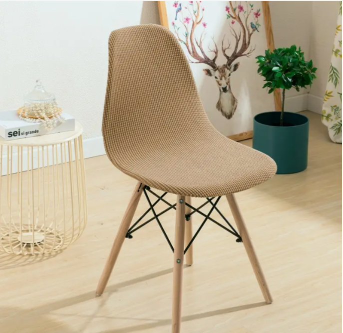 Чехол для стула Скандинавский эластичный жаккард Кофейный (24210061)