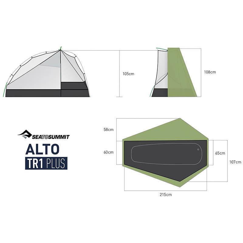 Намет одномісний Sea To Summit Alto TR1 Plus Green (STS ATS2039-02160402) - фото 2