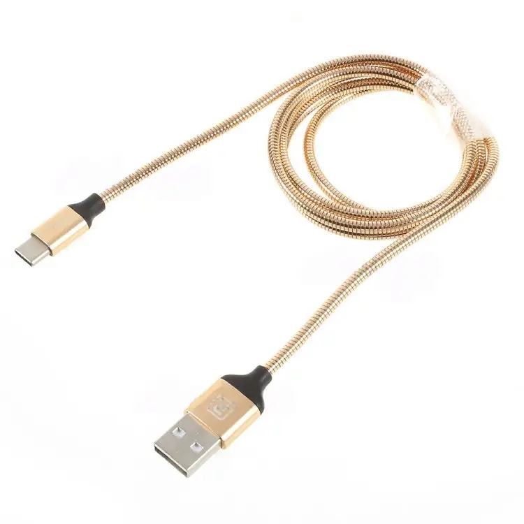 Кабель Recci RCT-W100 USB Type-C Gravel 1 м Золотой (6955482585566)