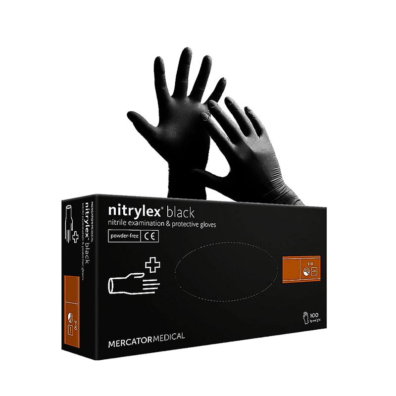 Перчатки нитриловые Nitrylex неопудреные L Black (5906615134299)