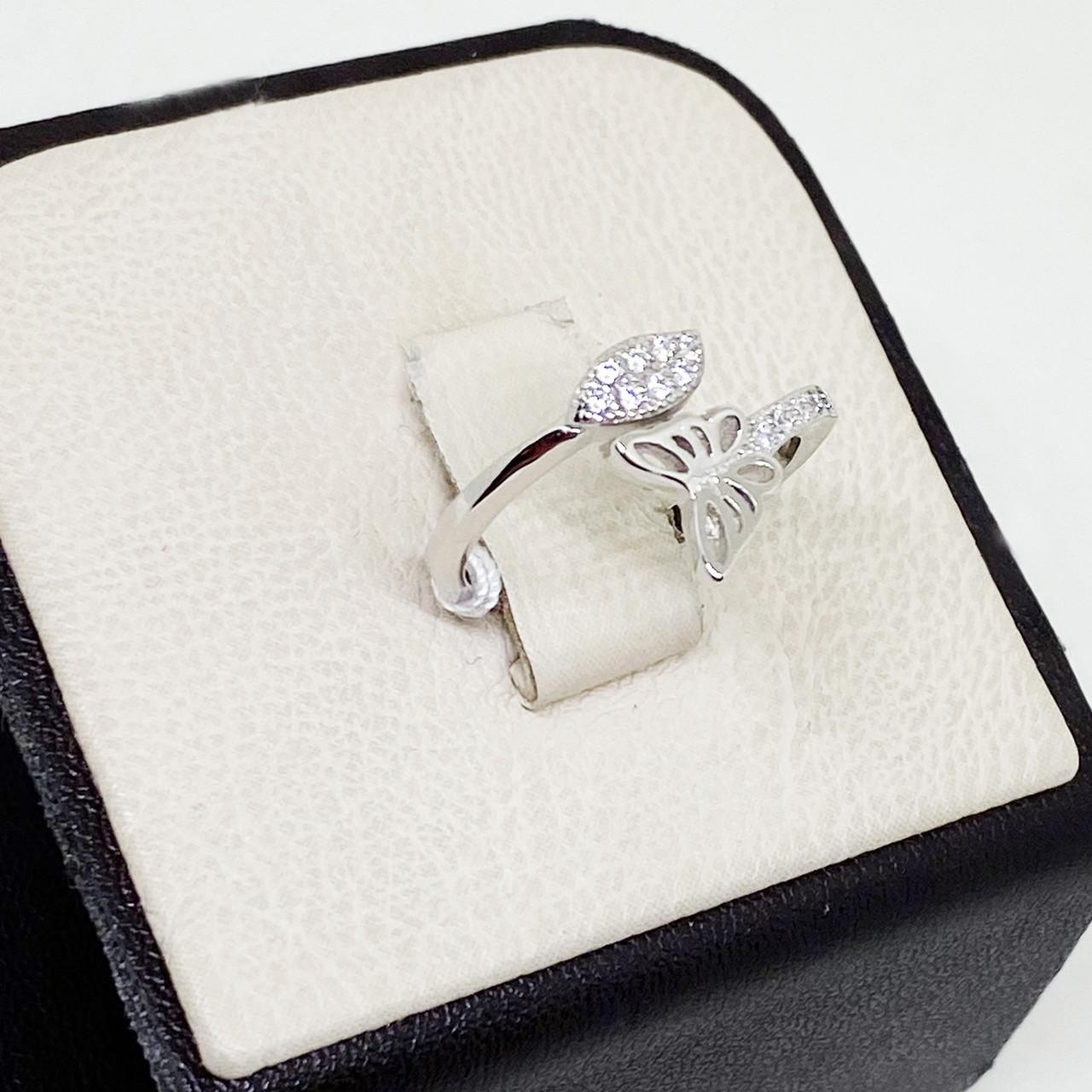 Кольцо серебряное Бабочка с кубическим цирконием р. 15 2,33 г (1801230340)