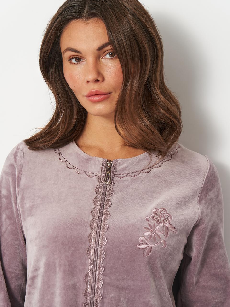 Халат женский Romeo Life велюровый 3XL Пудровый (3751-01-3XL) - фото 4 Халат женский Romeo Life велюровый 3XL Пудровый (3751-01-3XL) - фото 4