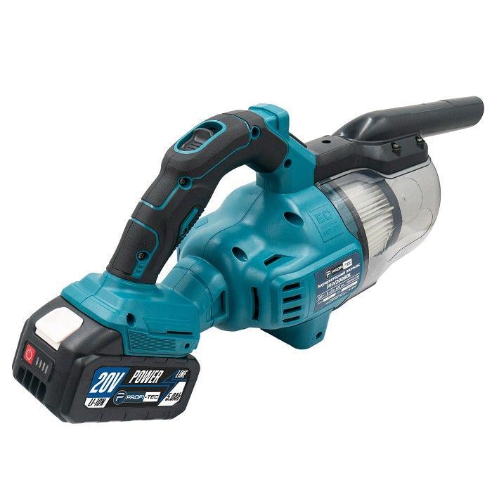 Пилосос акумуляторний PROFI-TEC 20V PHV200BL 8 кПа 600 мл комплект насадок та чохлів на фільтр 2 х PT2040MP 4,0Аг зарядне BC20V коробка (005709) Пилосос акумуляторний PROFI-TEC 20V PHV200BL 8 кПа 600 мл комплект насадок та чохлів на фільтр 2 х PT2040MP 4,0Аг зарядне BC20V коробка (005709)