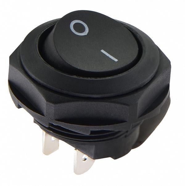 Переключатель одноклавишный АСКО-УКРЕМ KCD1-7-101Y B/B Круг Черный (A0140040135)