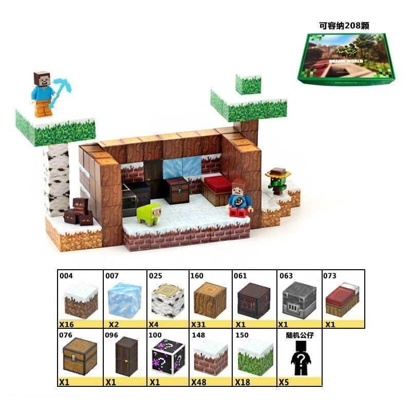 Конструктор магнітний Minecraft LZCK026 фігурки героїв 28x18x5 см 132 деталі (MTT-198586) - фото 2 Конструктор магнітний Minecraft LZCK026 фігурки героїв 28x18x5 см 132 деталі (MTT-198586) - фото 2