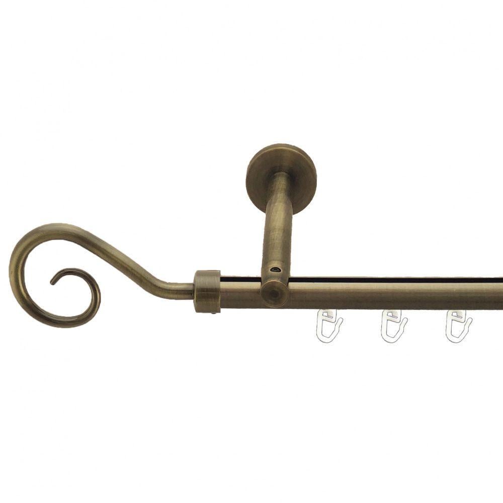 Карниз для штор Orvit Крюк однорядный профильный 16 см 300 см Антик (7217980)