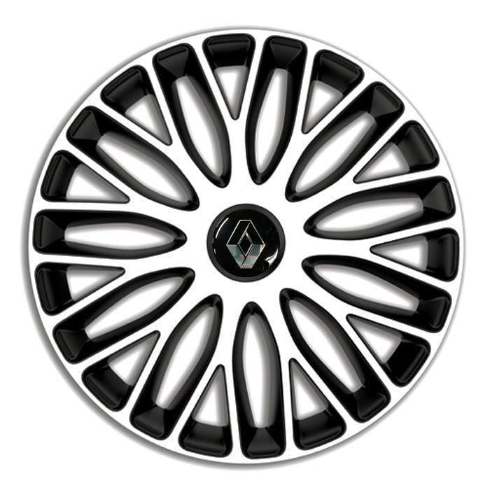 Колпаки для колес 4 Racing Mugello R16 c логотипом Renault 4 шт. White/Black