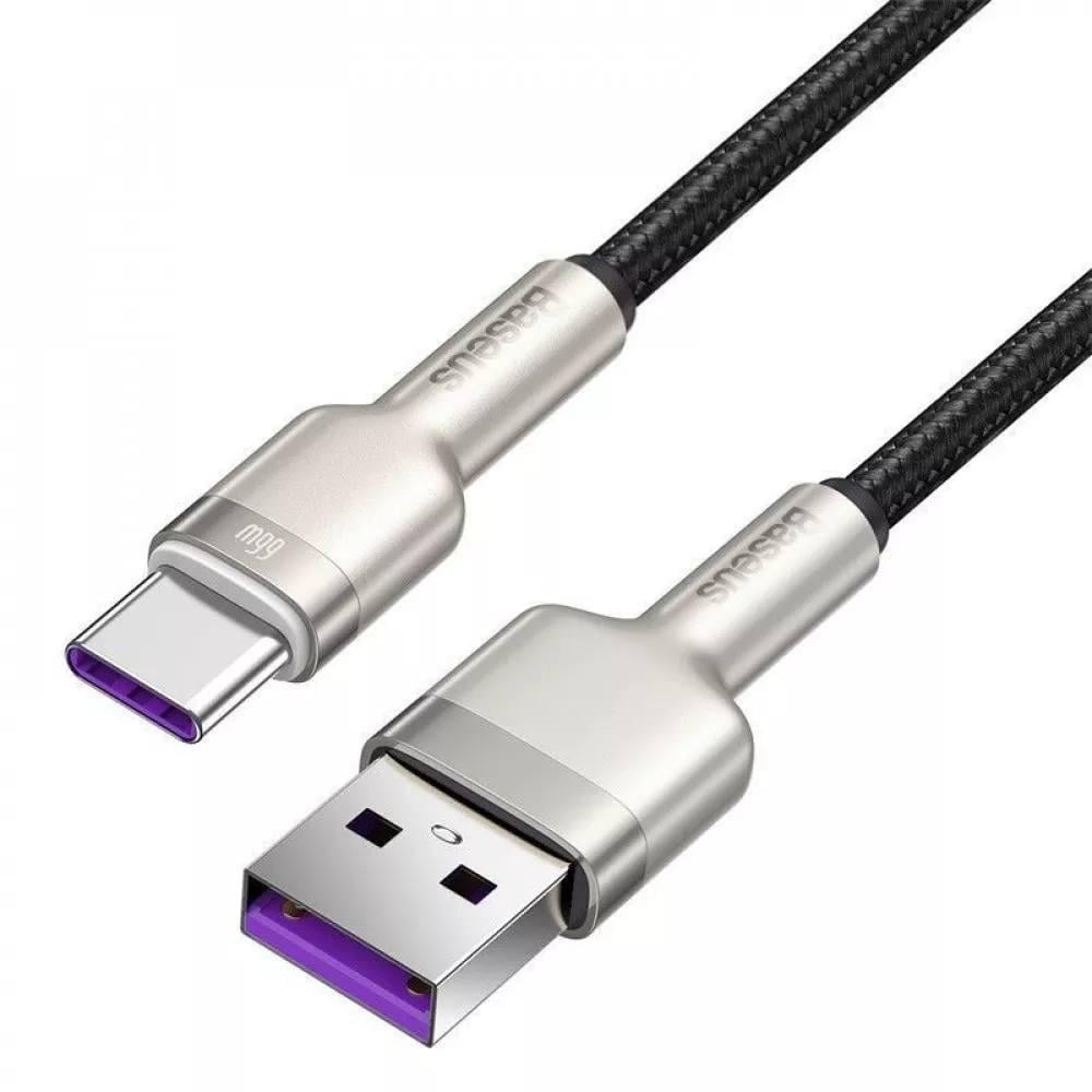Кабель BASEUS Cafule Metal Data Type-C 66W 0,25 м Black