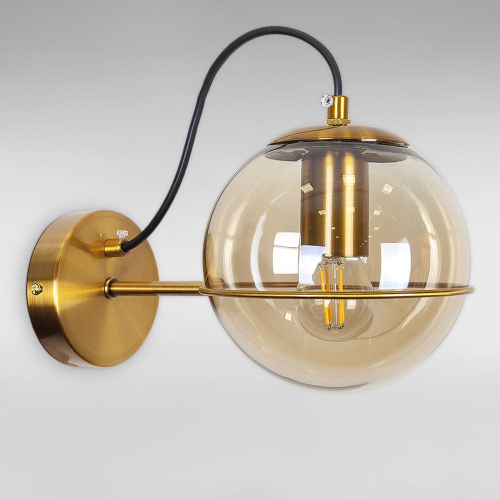 Светильник настенный шар Light House LS-18624-1 BRZ/BR Бронзовый/Янтарный