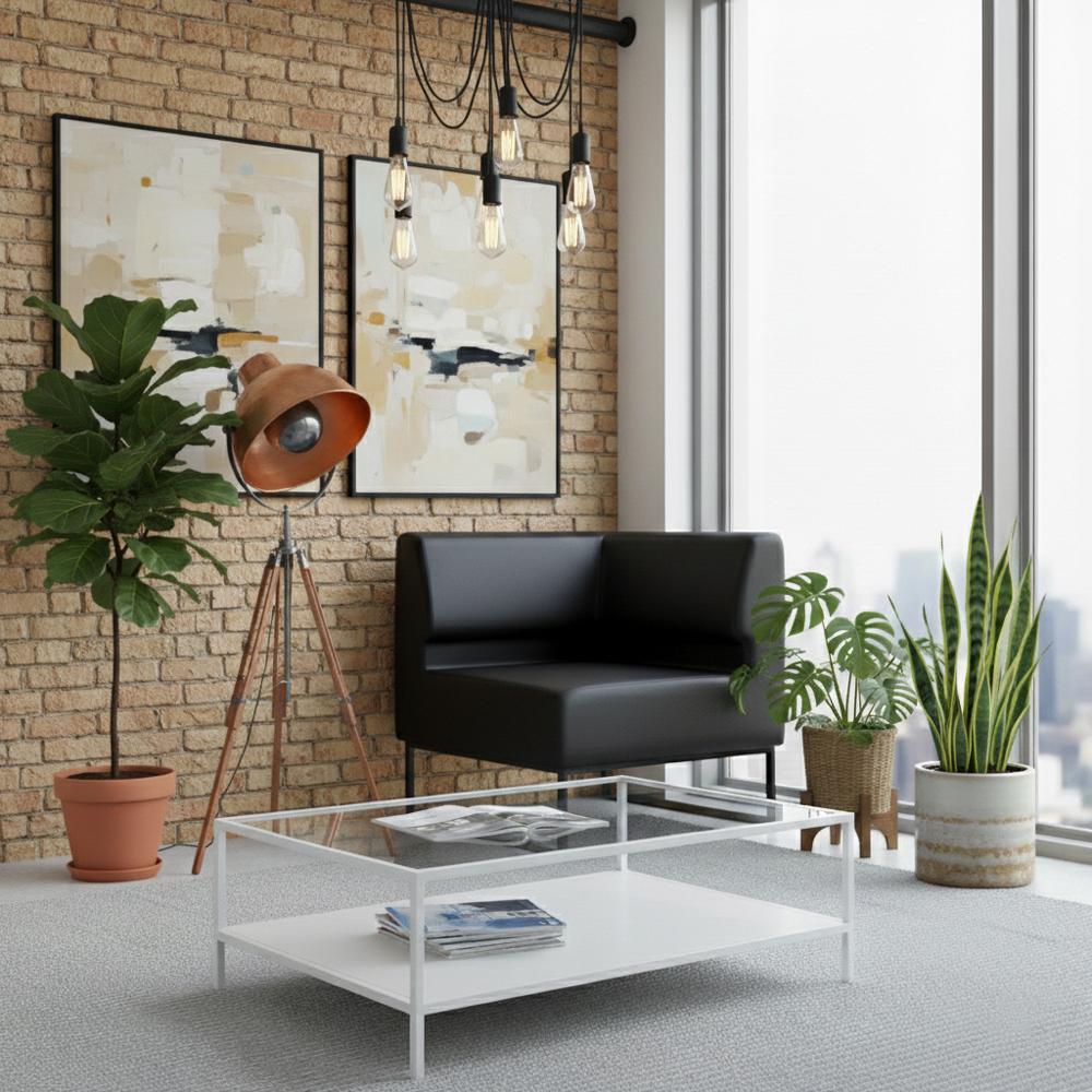 Диван модульный Lounge угловой экокожа Deep 77х77х83 см Black (rich_sofa_00409)