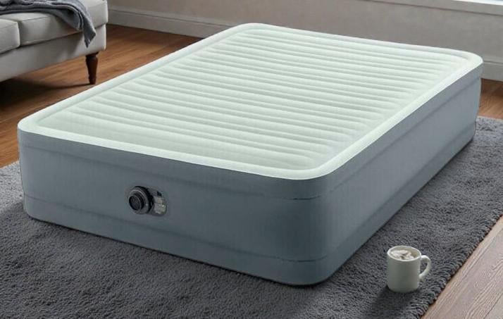 Надувне двоспальне ліжко Intex Prem Aire 152х203х46 см з вбудованим електронасосом 220V (32010465)