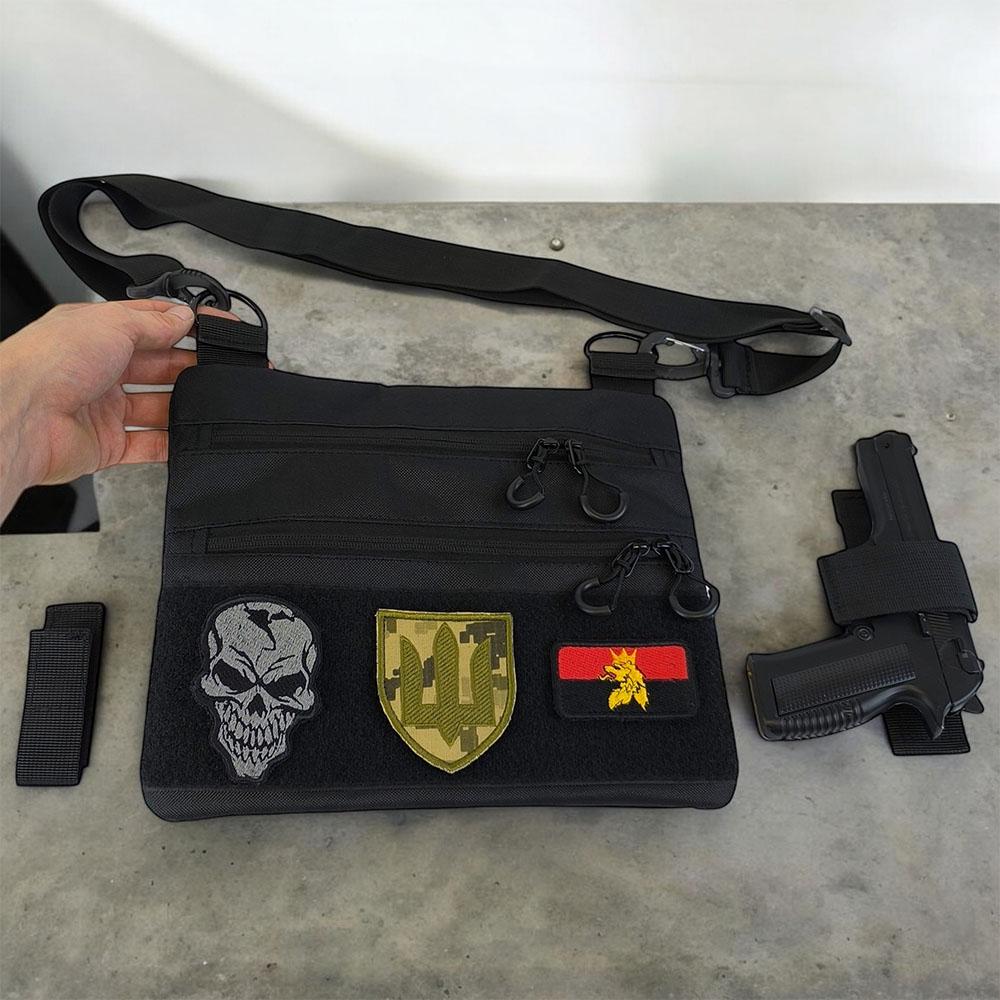 Сумка-кобура мужская 30х24 см Черный (521246) - фото 42 Сумка-кобура мужская 30х24 см Черный (521246) - фото 42