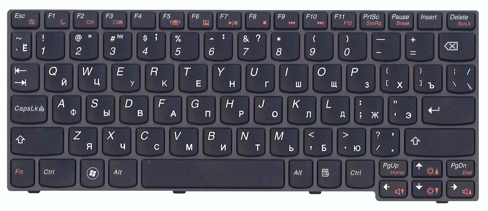 Клавиатура для ноутбука Lenovo IdeaPad U160 Black Frame Black