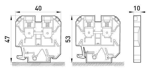 Клемма винтовая наборная E.NEXT e.tc.din.pro.10 57А 10 мм2 х 42х10х46 мм Серый (p049004) - фото 2 Клемма винтовая наборная E.NEXT e.tc.din.pro.10 57А 10 мм2 х 42х10х46 мм Серый (p049004) - фото 2