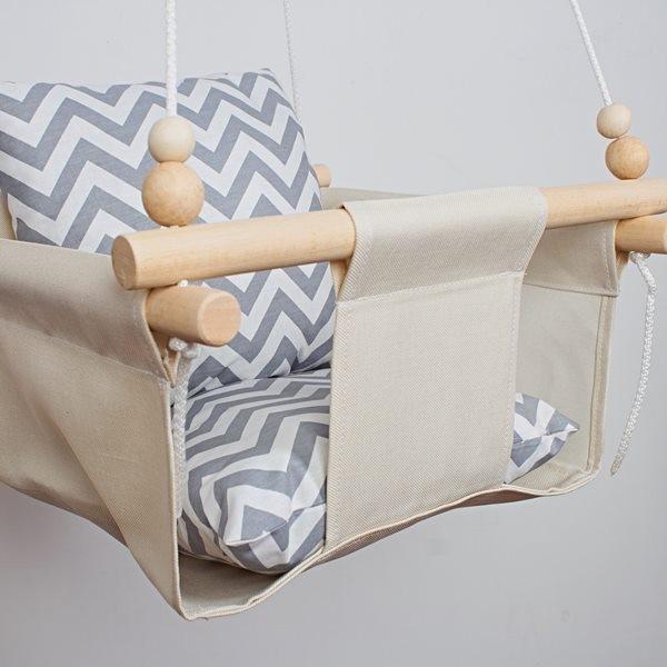 Дитяча гойдалка Infancy Зигзаги Сірий/Молочний (9676385) - фото 4