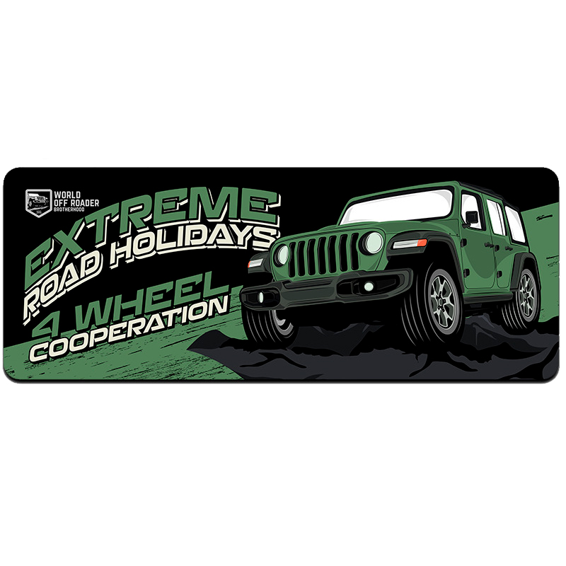 Коврик автомобильный тканевый VOLTRONIC Extreme Road Holiday s боковой прошивкой 2 мм 300x700 мм Темно-зеленый (35616)