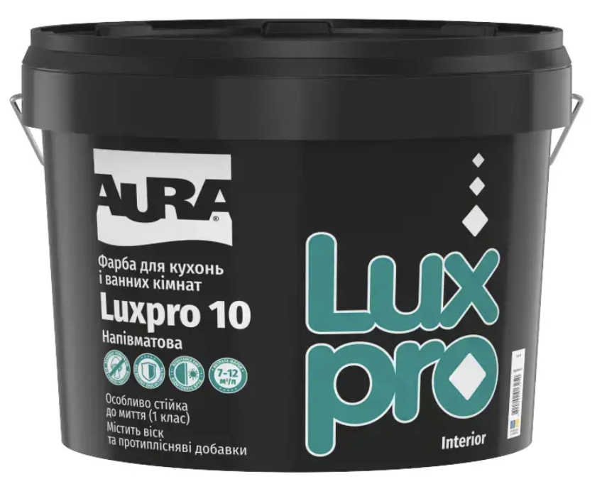 Краска акрилатная для влажных помещений полуматовая Aura Luxpro 10 2,85 л Белый В1 (2768575964) Краска акрилатная для влажных помещений полуматовая Aura Luxpro 10 2,85 л Белый В1 (2768575964)
