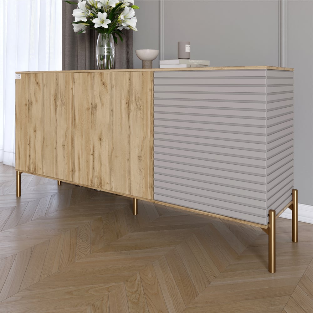 Комод Lion Грей 154x38x76,5 см Дуб Аппалачи/Кашемир (LION-041868)