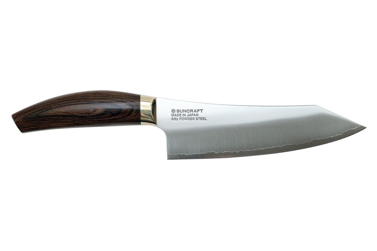 Кухонный нож Сантока Suncraft Elegancia всадной кованый нержавеющая сталь 175 мм Коричневый (2618286656) - фото 1 Кухонный нож Сантока Suncraft Elegancia всадной кованый нержавеющая сталь 175 мм Коричневый (2618286656) - фото 1