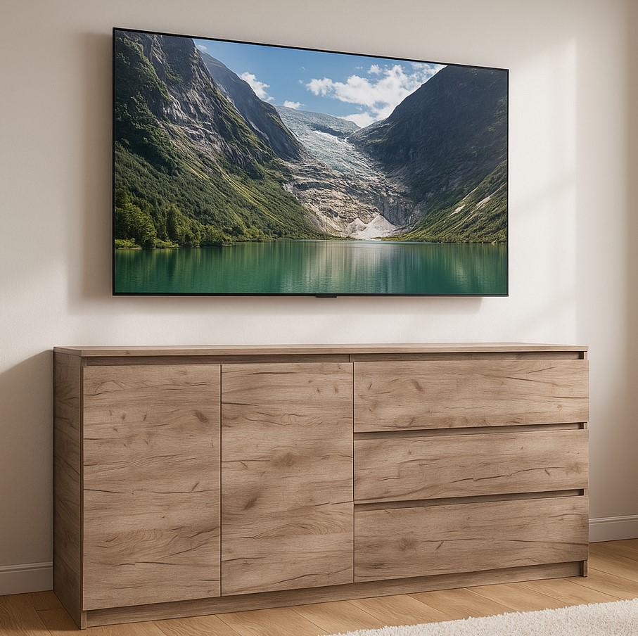 Комод Мастер Форм Брайт Мастер Форм правосторонний 1580х376х730 мм Дуб крафт серый (20217) Комод Мастер Форм Брайт Мастер Форм правосторонний 1580х376х730 мм Дуб крафт серый (20217)