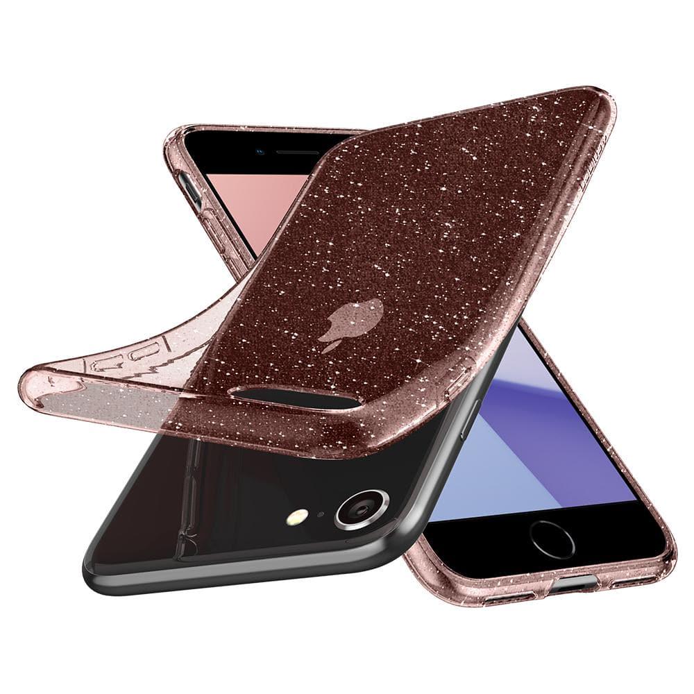 Чохол прозорий з блискітками Spigen Liquid Crystal Glitter 042CS21419 для Iphone 7/8/SE 2/3 2020/2022 (4.7") Rose Quartz - фото 5