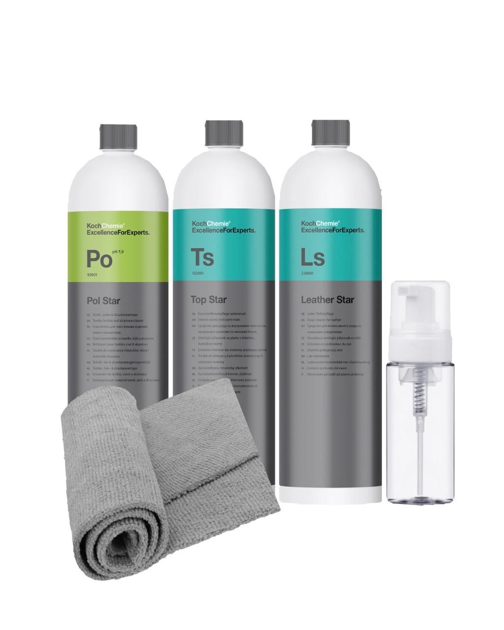 Набор для химчистки и ухода за интерьером Pol Star Po Top Star Ts Leather Star Ls KochChemie на разлив 100 мл
