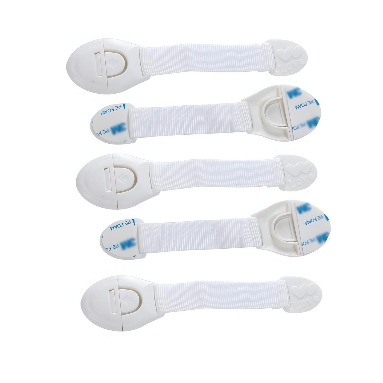 Комплект блокаторів на меблі Kids універсальні тканинні на замку для безпеки дітей 5 шт. Білий (28925144)