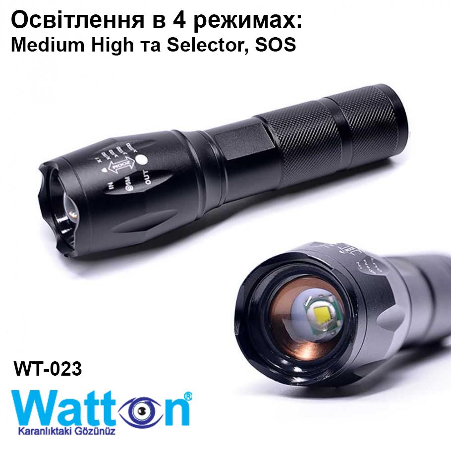 Ліхтарик мисливський акумуляторний Watton WT-023 TX6 2000 Lm 10W - фото 9