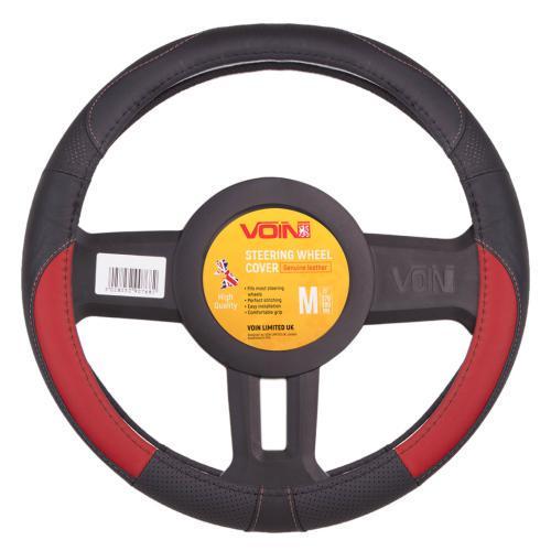 Чехол для руля VLOD-L2031 BK RD M БО перфорированная кожа Черно-красный (2330316633)