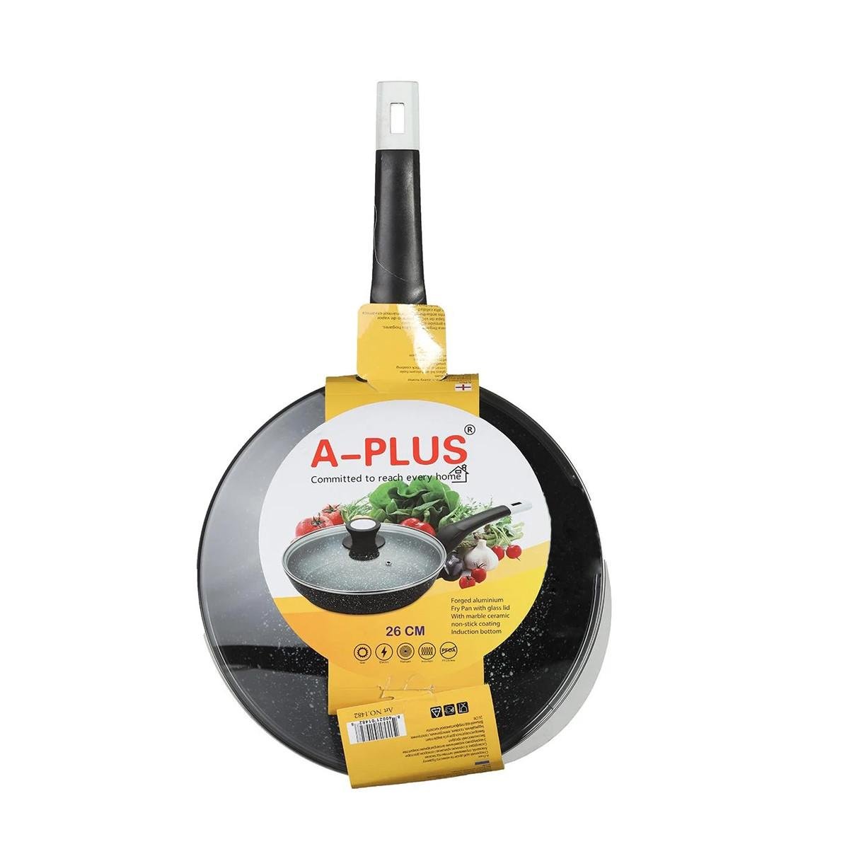 Сковорода зі скляною кришкою мармурове покриття 26 см - фото 7 Сковорода зі скляною кришкою мармурове покриття 26 см - фото 7