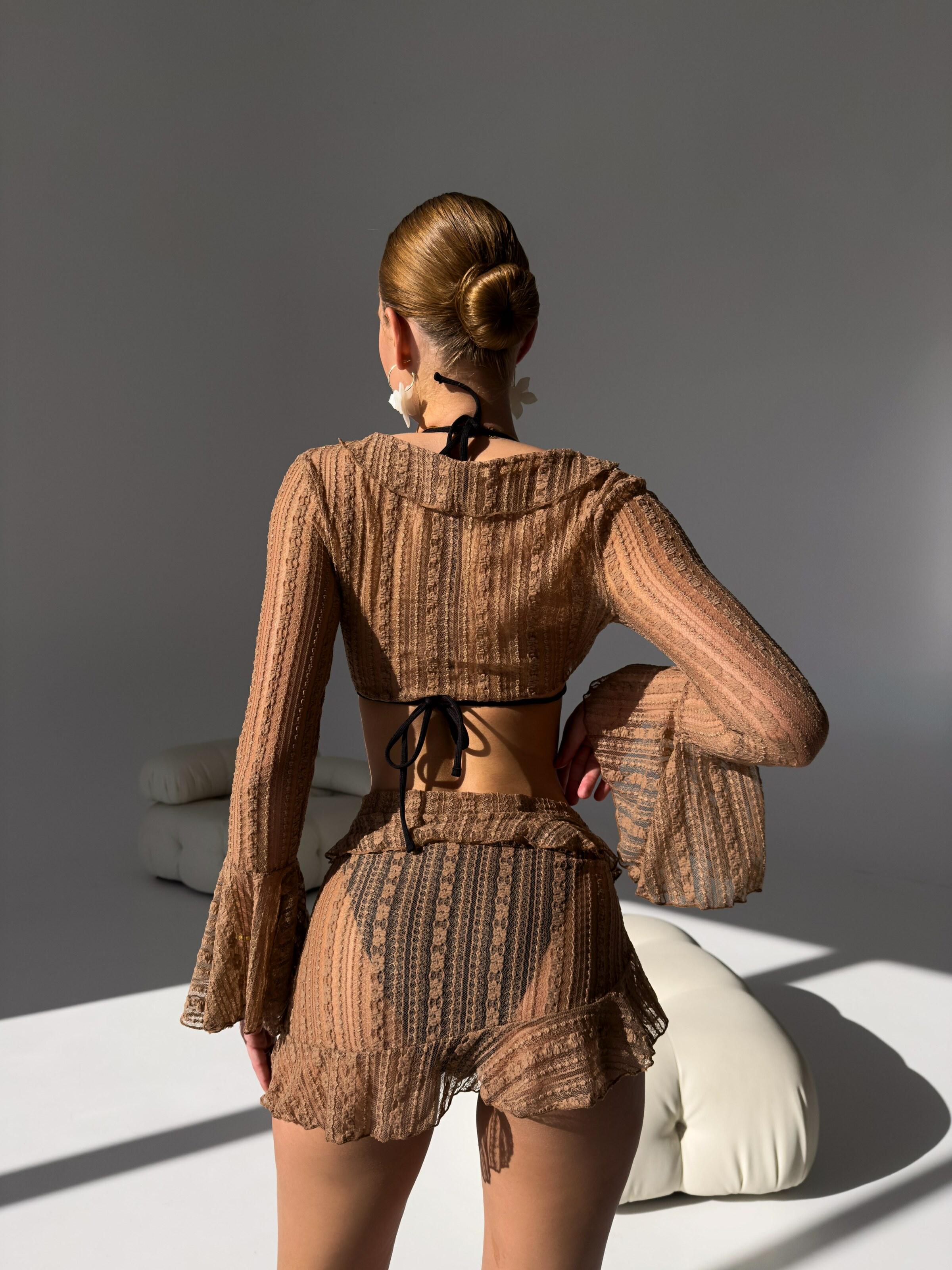 Купальник женский Nova Vega накидка/юбка/купальник M Шоколадно-черный (105-L025/2-1) - фото 2